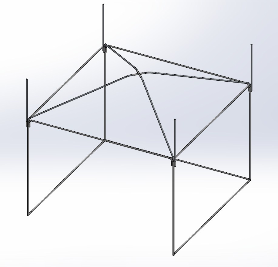 3D модель Какркас летнего шатра (3 х 3м)