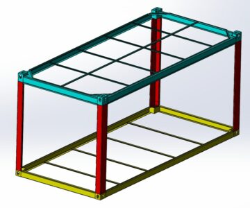 3D модель Каркас бытовки (5,5х2,5х2,5м)