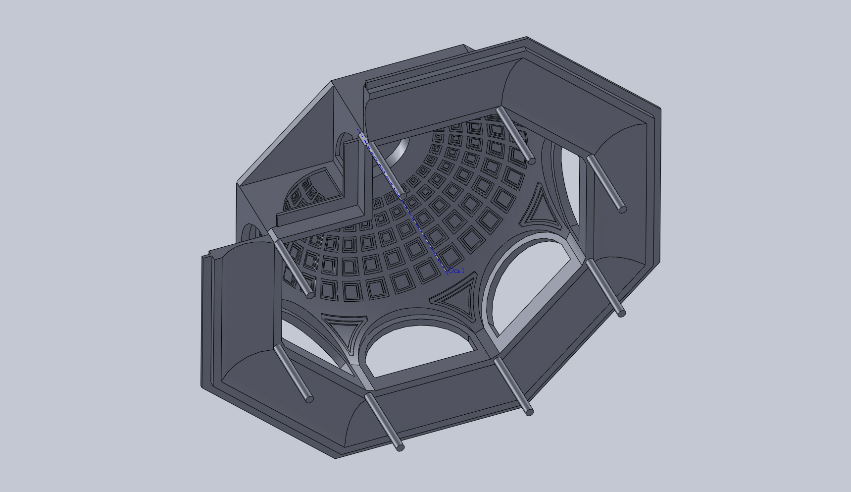 3D модель Кессонированный сводчатый купол