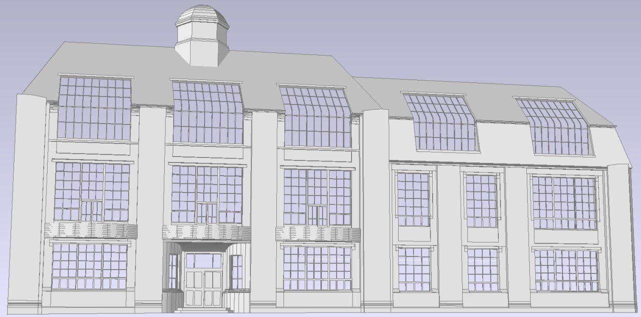 3D модель Фасад здания "Баухауз" в городе Веймар