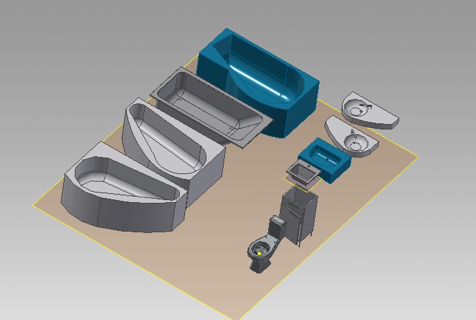 3D модель Подборка ванн и раковин