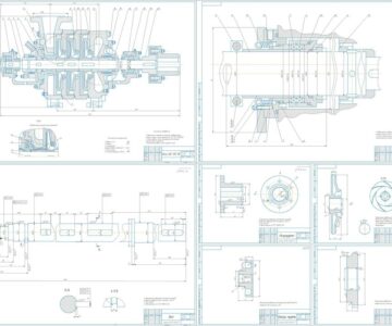 Чертеж Насос ЦНС-300-120 с торцевыи уплотнением