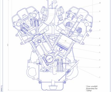 Чертеж "Расчет двигателя с распределенным впрыском топлива 6G74 DOHC"