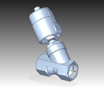 3D модель Угловой пневматический клапан. Серия JF100/