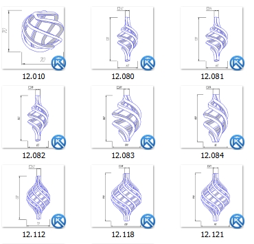 Чертеж Коллекция кованых элементов: Корзинки.