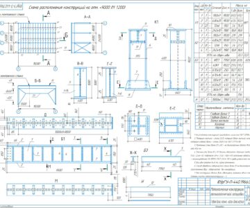 Чертеж Конструирование и расчёт металлических конструкций технологической площадки