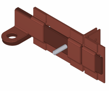 3D модель Засов накладной "Делга" с проушиной