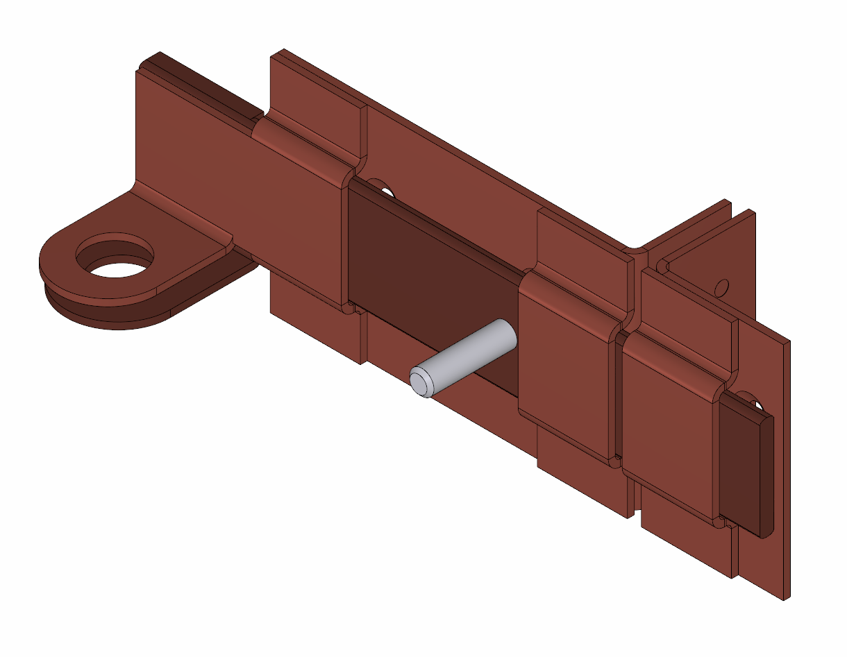 3D модель Засов накладной "Делга" с проушиной