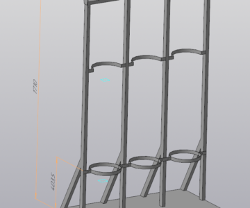 3D модель Стойка для 3-х газовых баллонов СГМ-03м