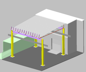 3D модель Модель каркаса крыши навеса