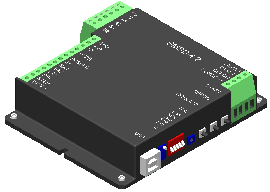 3D модель Программируемый блок управления шаговыми двигателями SMSD-4.2