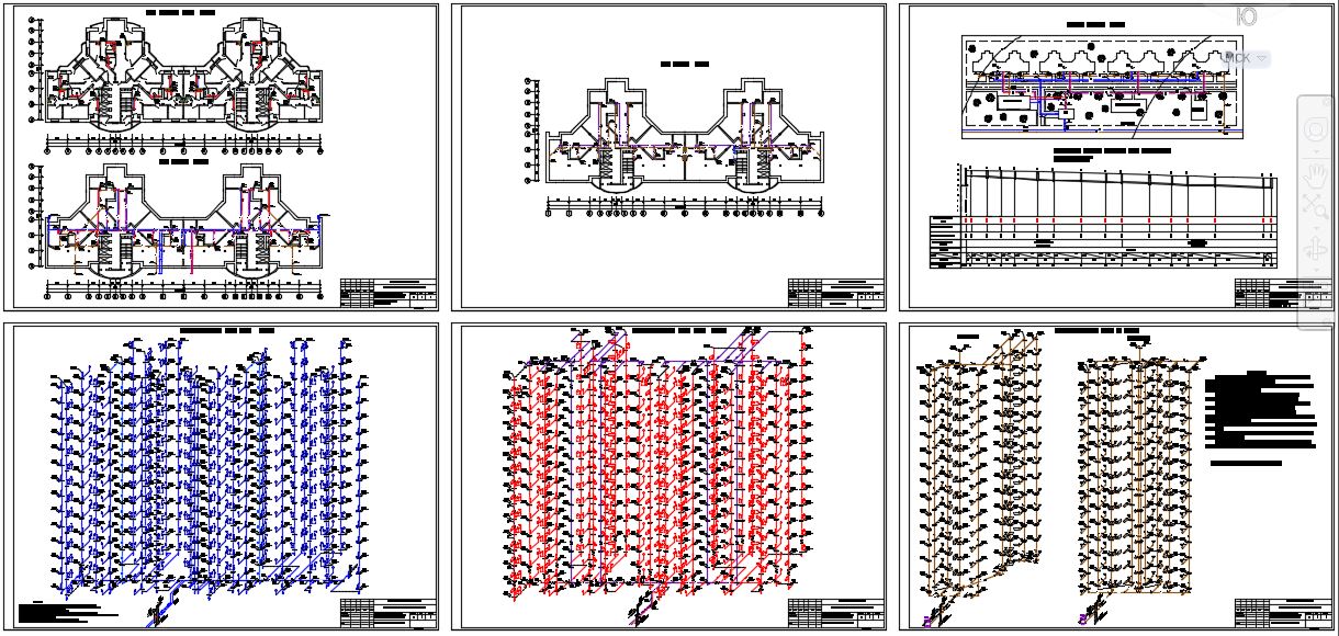 Чертеж Проектирование внутренних систем водоснабжения и водоотведения в жилом микрорайоне из 4-х 14 этажных жилых зданий