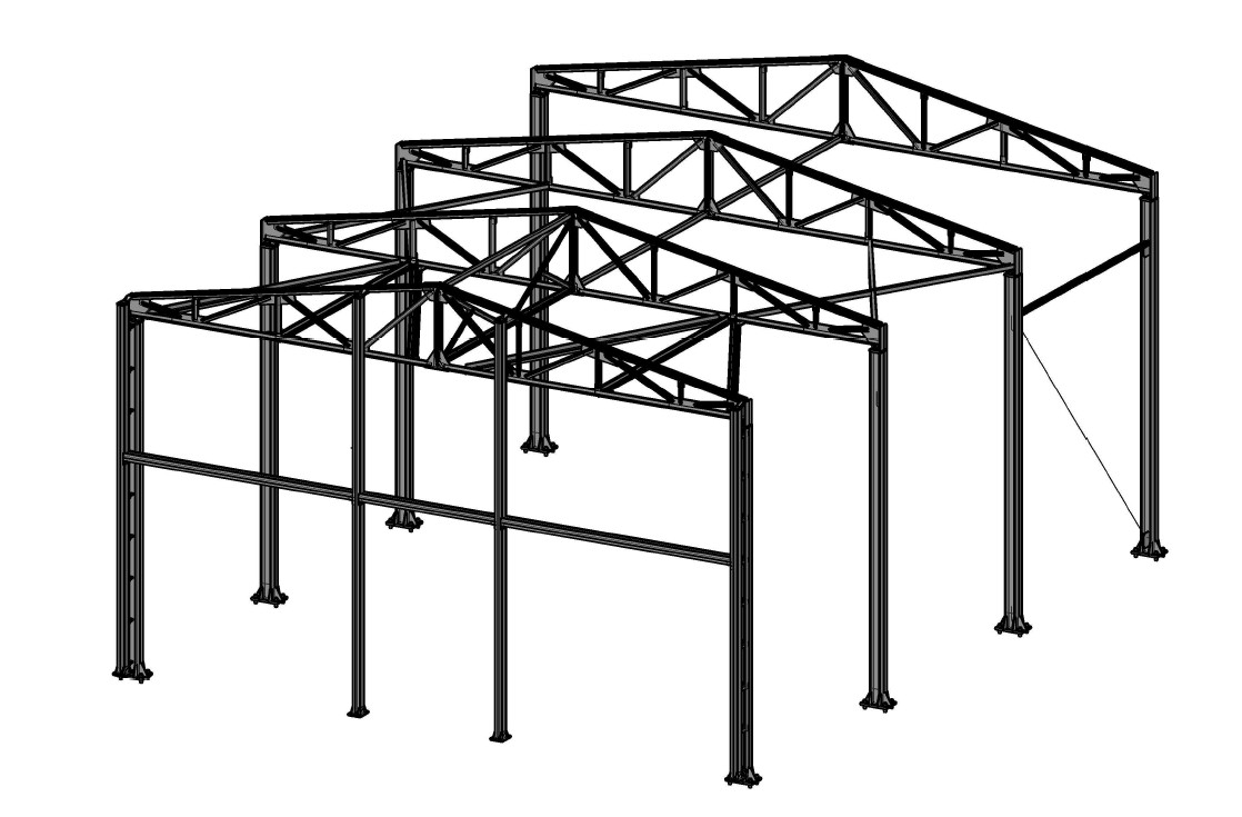 3D модель Ангар 15х30м металлокаркас