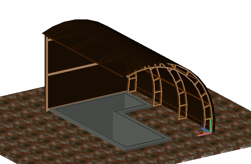3D модель Навес дуговой над лестницей в подвал