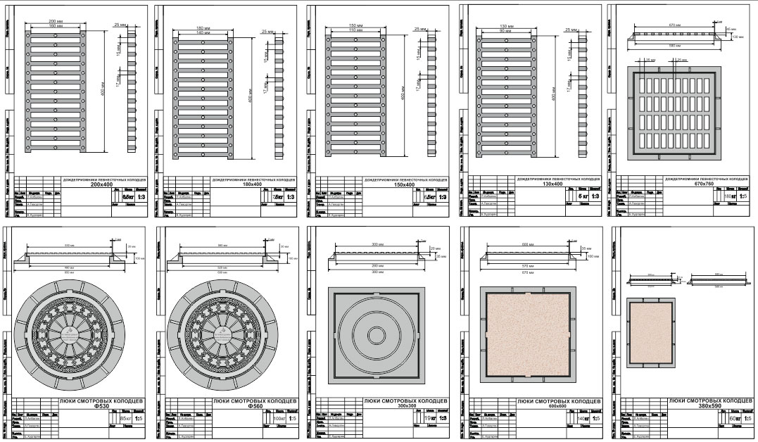 Чертеж Люки смотровых колодцов