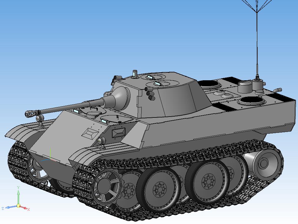 3D модель Экспериментальный разведывательный немецкий танк VK 1602