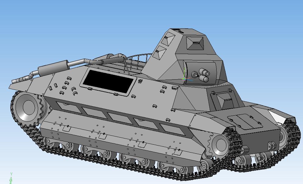 3D модель Лёгкий танк сопровождения FCM36