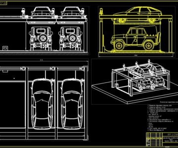 Чертеж Полуавтоматизированная парковка типа "Пазл"
