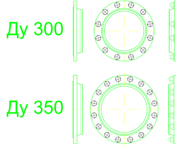 Чертеж Фланцы ГОСТ 33259-2015 Ру10, 16, 25 и 40 кг/см²