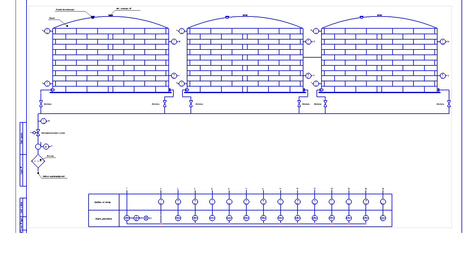 Чертеж Подбор средств автоматизации  для  резервуарного парка