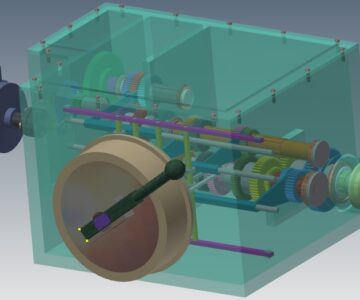 3D модель Коробка скоростей продольно-фрезерного станка - число ступеней частот вращения: 24