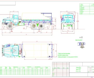 Чертеж Габаритный чертёж автомобиля Урал 4320-0811-31