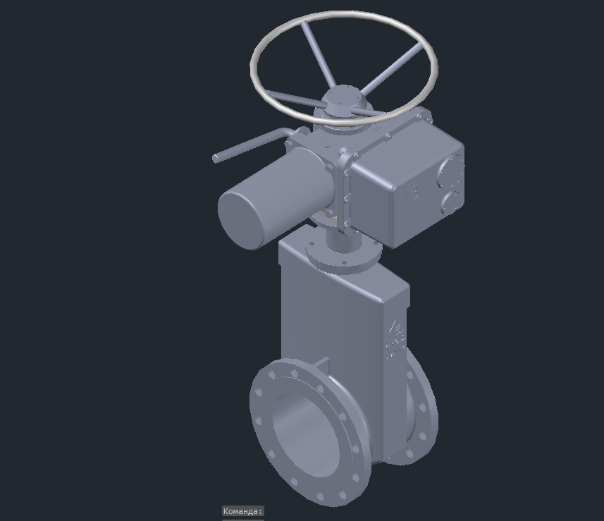 3D модель Задвижка с электроприводом Ду200
