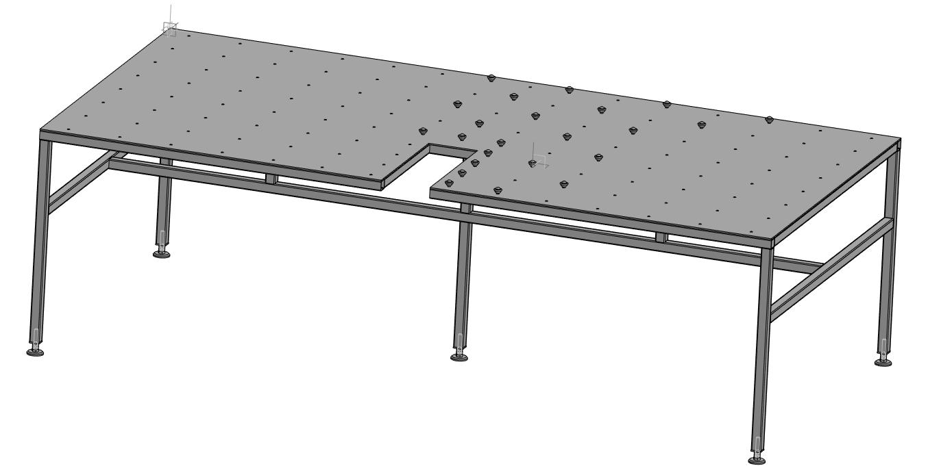 3D модель Стол для точечной сварки 1500х3000