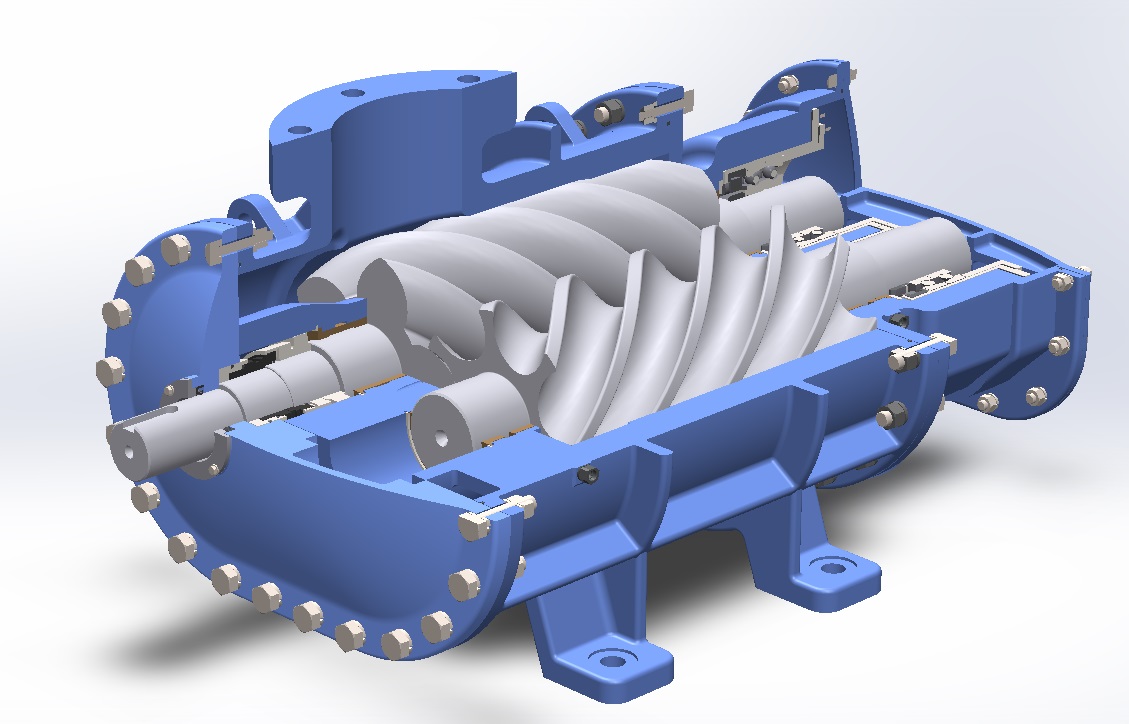 3D модель Винтовой газовый компрессор ВКМ-100