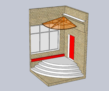 3D модель Навес над крыльцом полукруглый