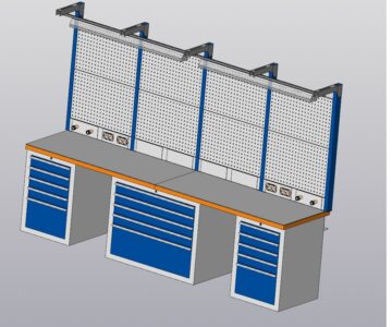 3D модель Верстак 3000х700х2070 мм