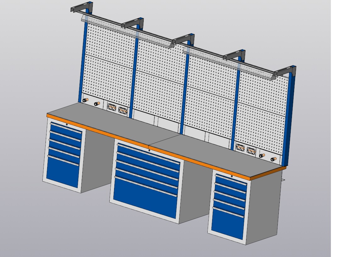 3D модель Верстак 3000х700х2070 мм