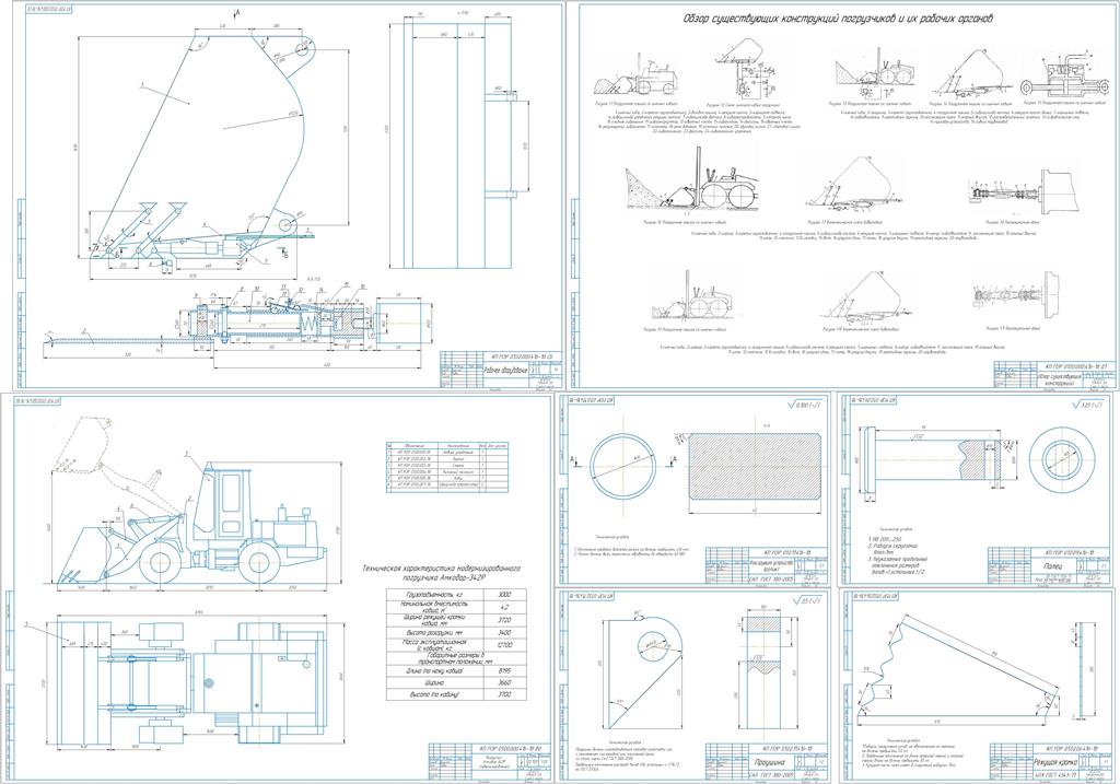 Чертеж Расчет основных параметров рабочего органа погрузчика Амкадор 342Р