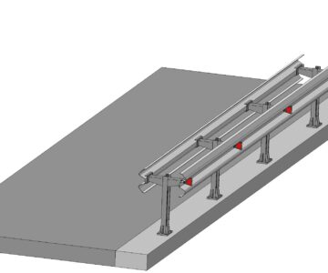 3D модель Двухстороннее дорожное ограждение барьерного типа