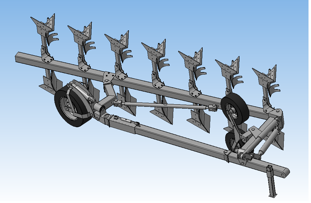 3D модель Плуг оборотный (на базе плуга Алмаз)