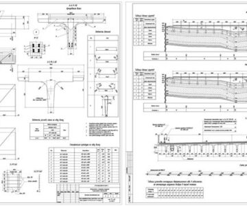 Чертеж Проектирование железобетонного моста (2 варианта балочного железобетонного моста, пролётом 12 м и 18 м)