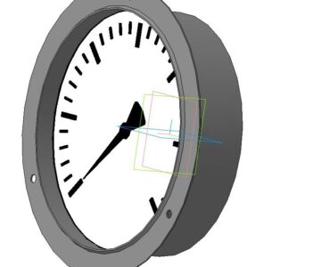 3D модель Манометр с передним фланцем ТэФп160