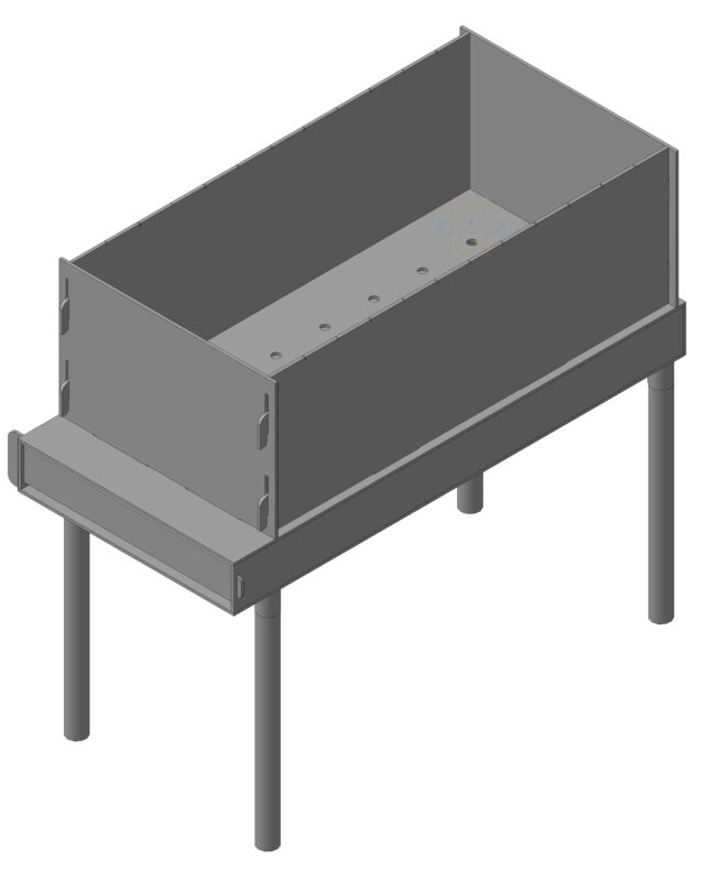 3D модель Мангал чемодан в собранном состоянии 670х346х604