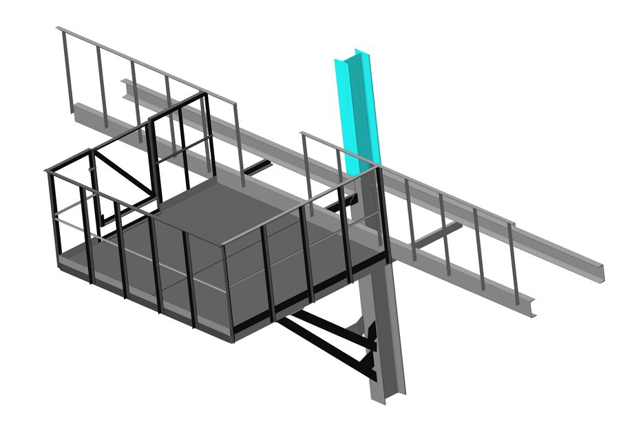 3D модель Площадка для обслуживания и ремонта тали электрической