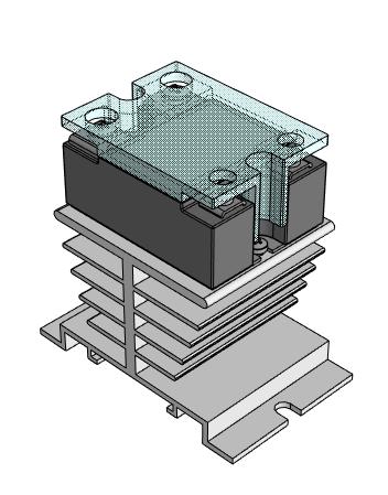 3D модель Твердотельное реле SSR NCR с радиатором на DIN-рейку