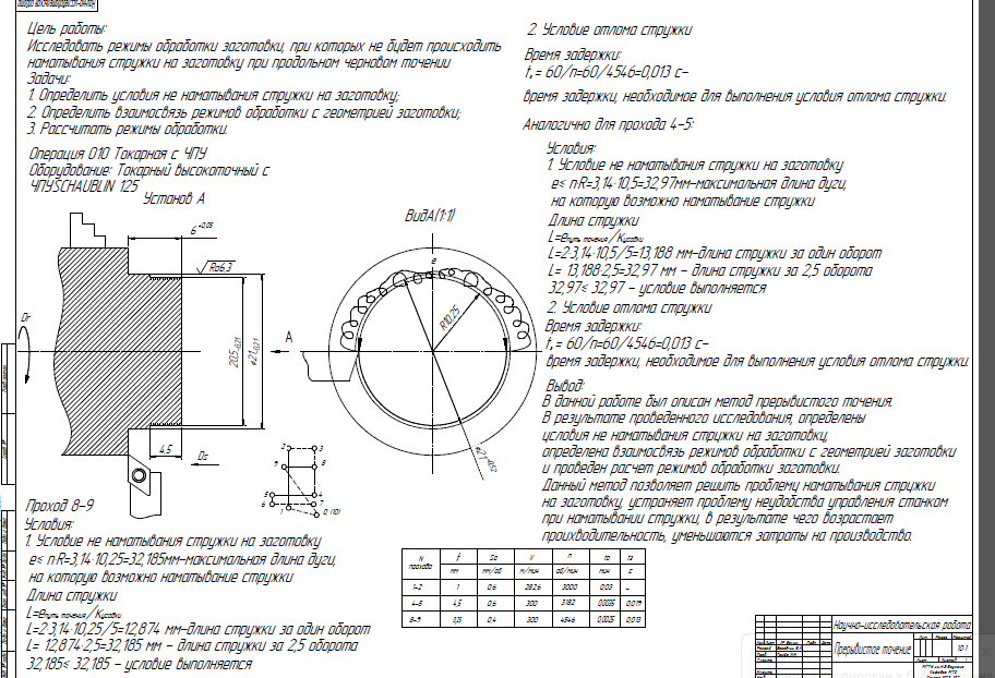 Чертеж Научно-исследовательская работа по теме: Прерывистое точение