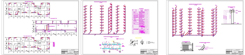 Чертеж Отопление 10-этажного дома