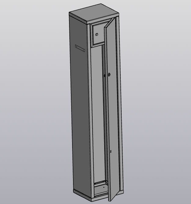 3D модель Шкаф оружейный 1500х300х250
