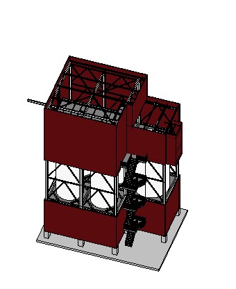 3D модель Здание классификации сухого песка по фракциям