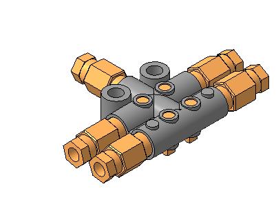 3D модель 3D Модель Распределитель смазки VA4-6