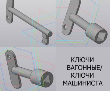 3D модель Ключи вагонные/ключи машиниста