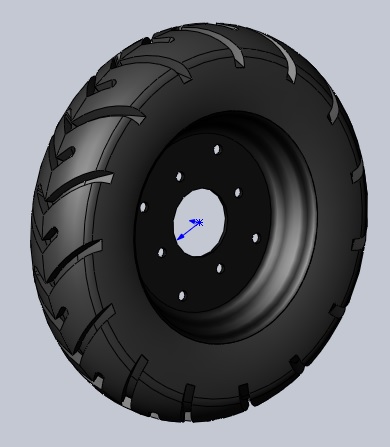 3D модель Колесо пневматическое с диском P4.00-8D-1 PATRIOT 490001225