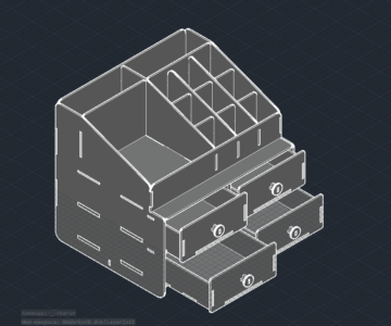 3D модель Органайзер большой - 4 ящика под мелочевку