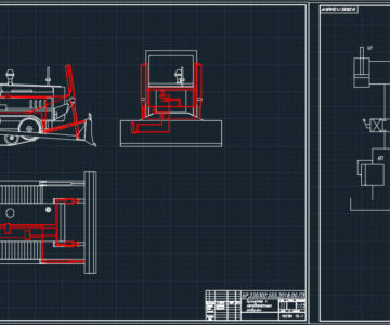 Чертеж Гидросистема бульдозера ДЗ-42Г