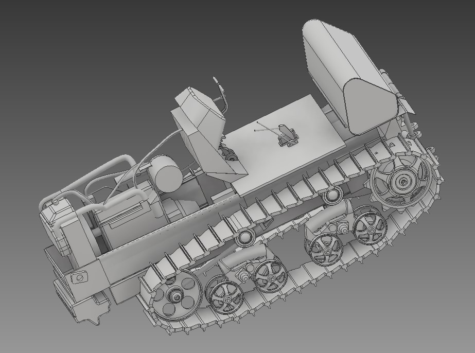 3D модель Остов гусеничного трактора 3D Модель